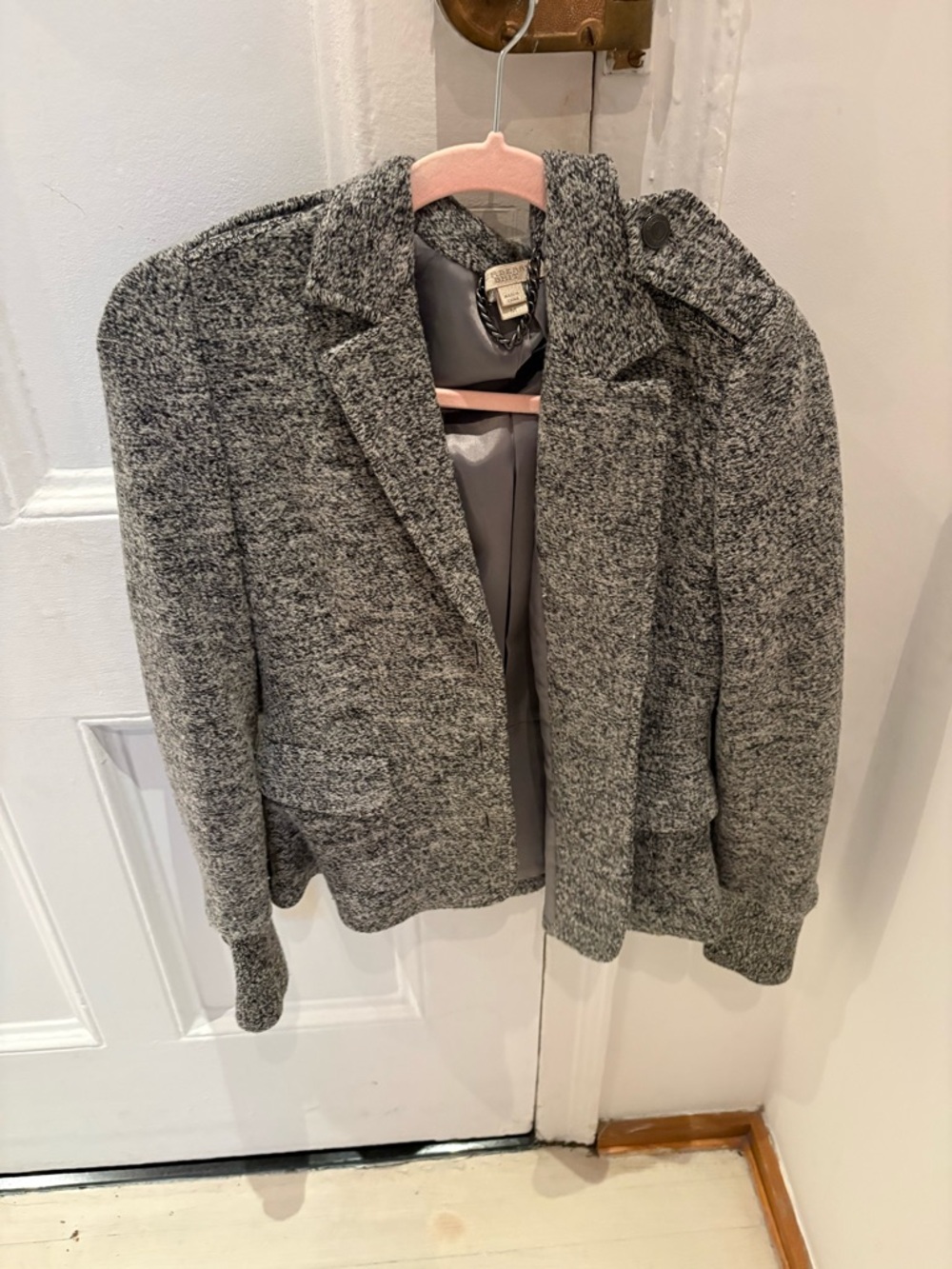 Burberry Gray Knit Blazer Jacket